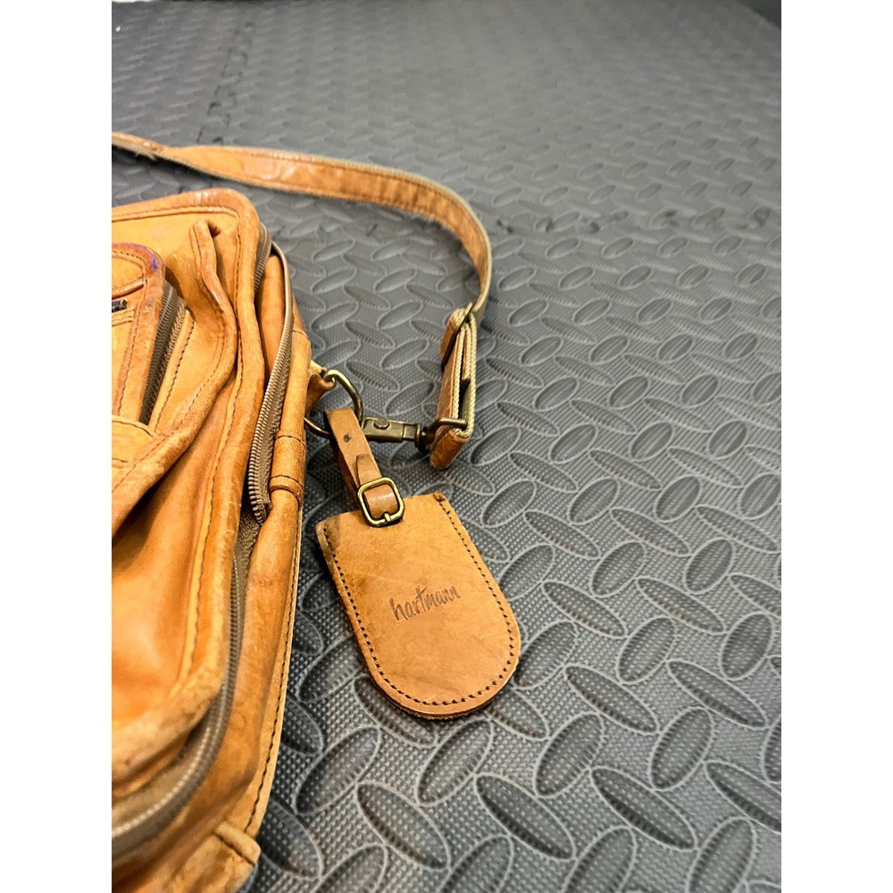 VTG Hartmann Expandable Leather Luggage Carry On Laptop Shoulder Messenger Bag - Picture 2 of 16